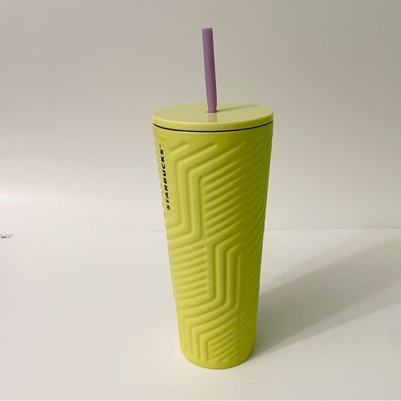 Starbucks 2024 Winter Angular Neon Yellow Stainless Steel Tumbler - Picture 4 of 16